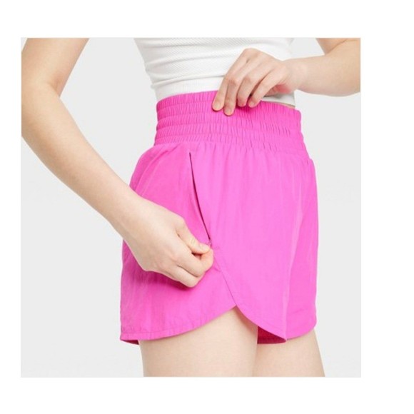 Women's All in Motion High Rise Crinkle Shorts Pink - Picture 2 of 10